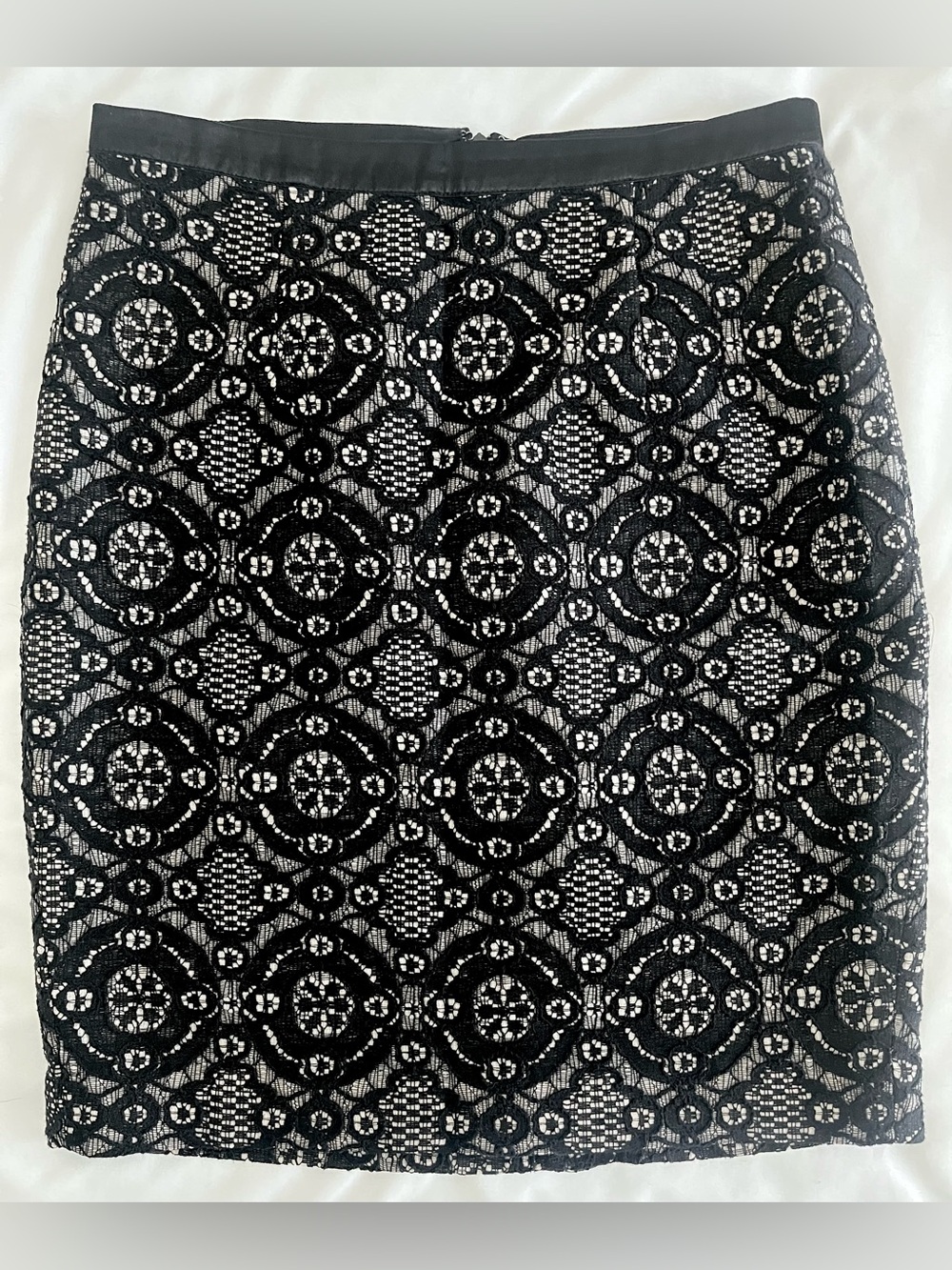 Forever 21 Black and Nude Lace Pencil Skirt